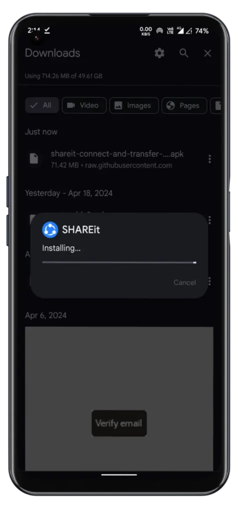 shareit installing